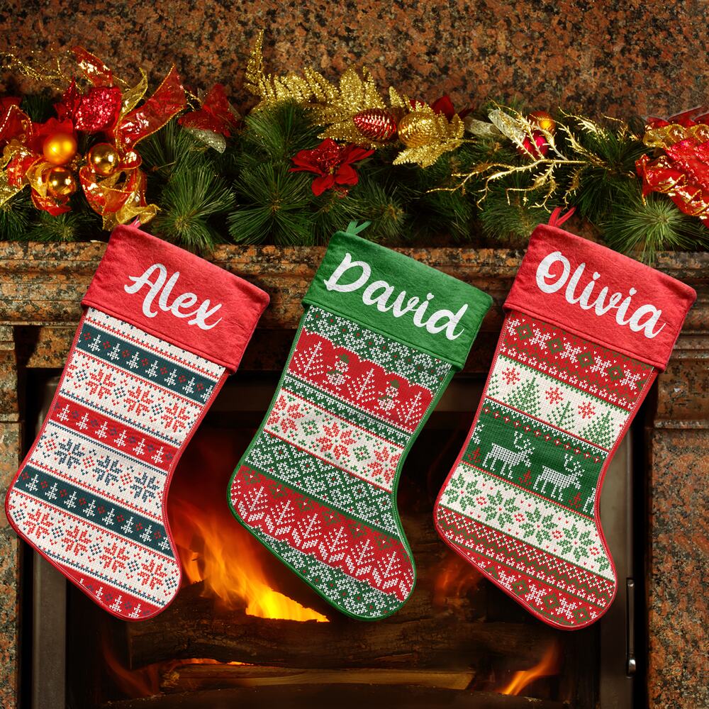 Personalized Christmas Stocking Custom Knit Pattern