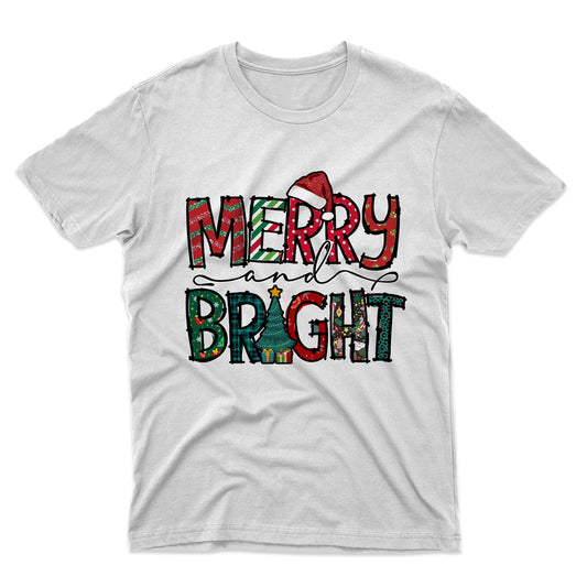 Personalized Christmas T-Shirt Merry Bright