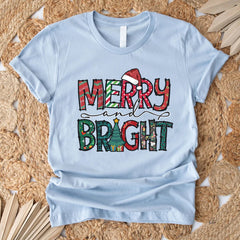 Personalized Christmas T-Shirt Merry Bright