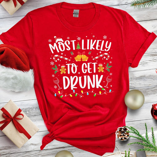 Personalized Christmas T-Shirt Most Likely To Eat All