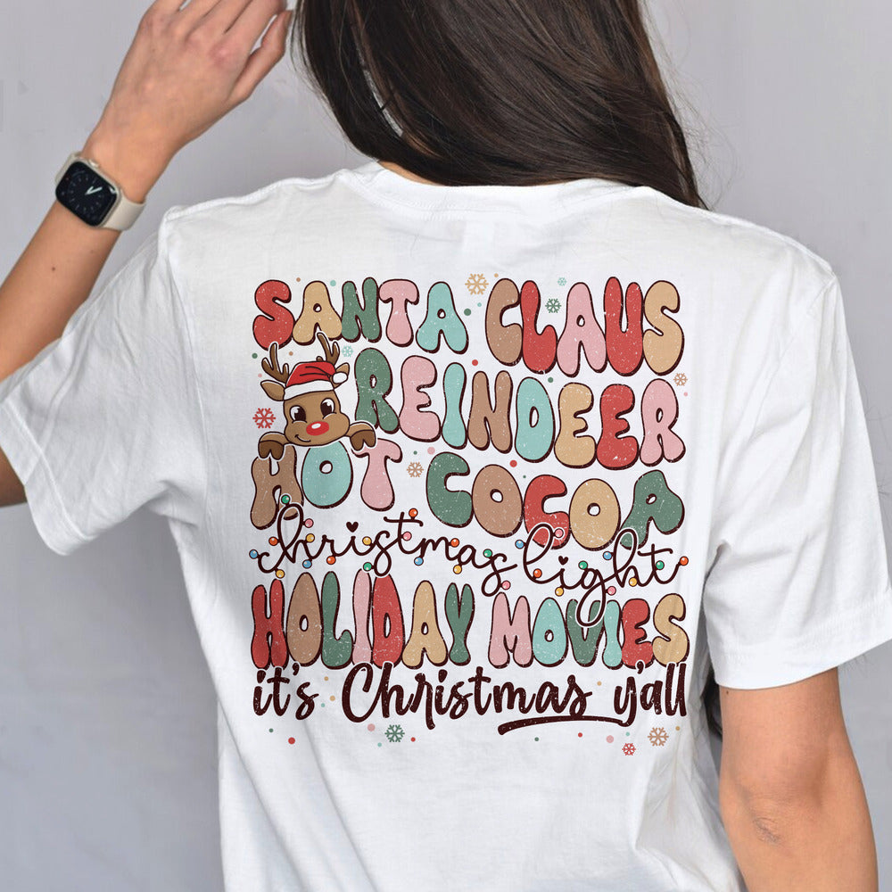 Personalized Christmas T-Shirt Santa Claus Reindeer