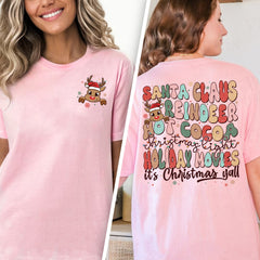 Personalized Christmas T-Shirt Santa Claus Reindeer