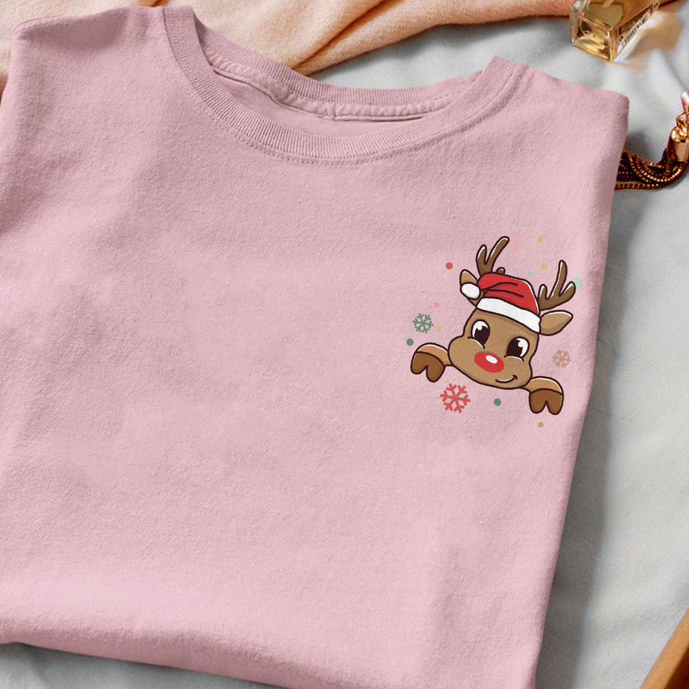 Personalized Christmas T-Shirt Santa Claus Reindeer