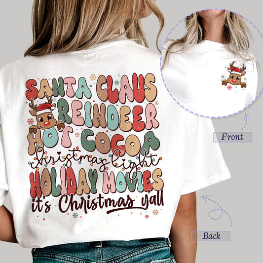 Personalized Christmas T-Shirt Santa Claus Reindeer