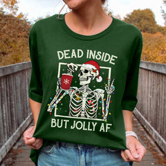 Personalized Christmas T-Shirt With Skeleton Motifs