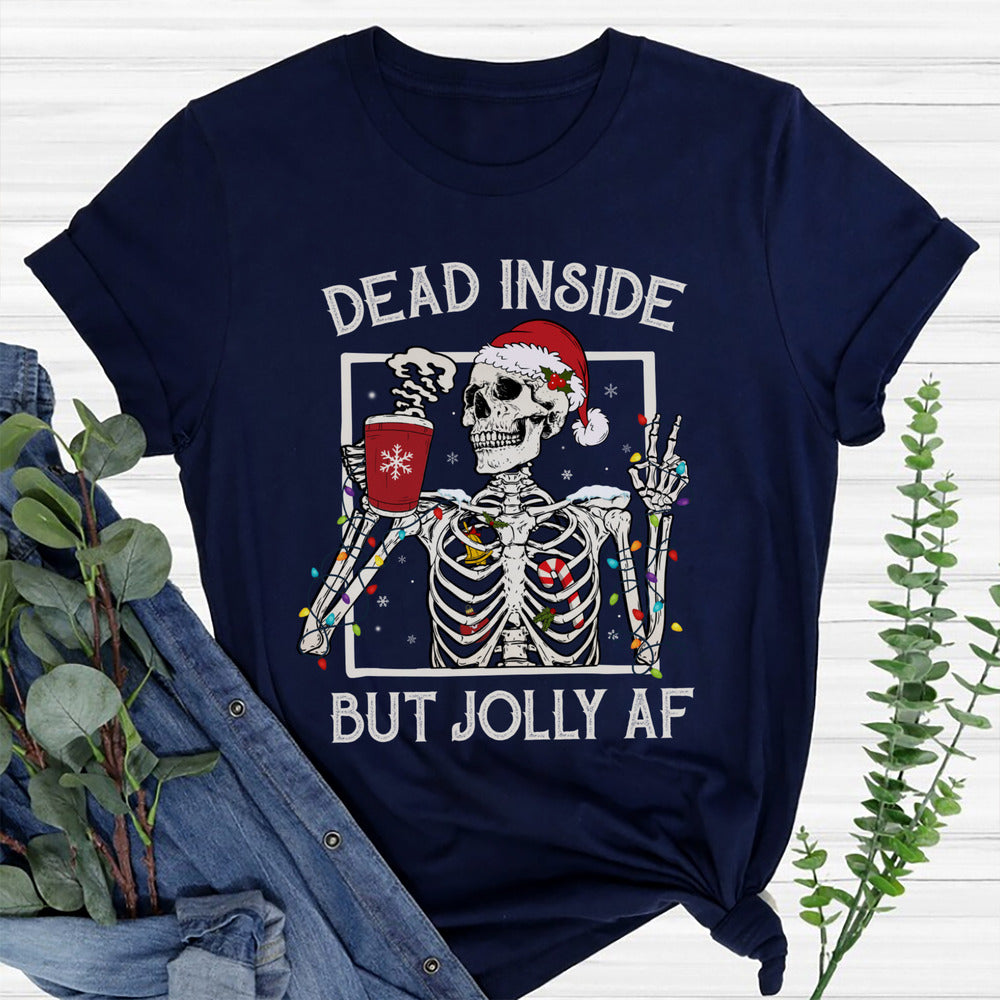 Personalized Christmas T-Shirt With Skeleton Motifs