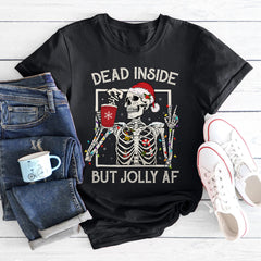 Personalized Christmas T-Shirt With Skeleton Motifs