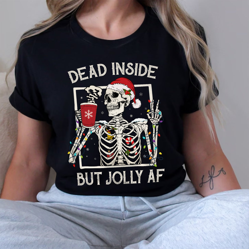 Personalized Christmas T-Shirt With Skeleton Motifs
