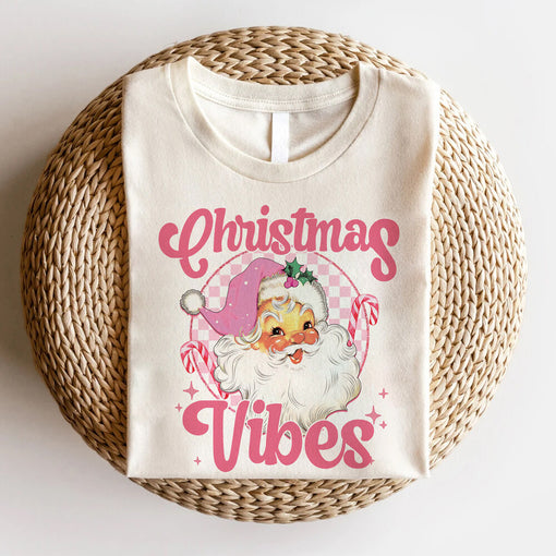 Personalized Christmas T-shirt Pink Santa Clause