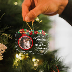 Personalized Couple Acrylic Ornament First Christmas As Mr And Mrs