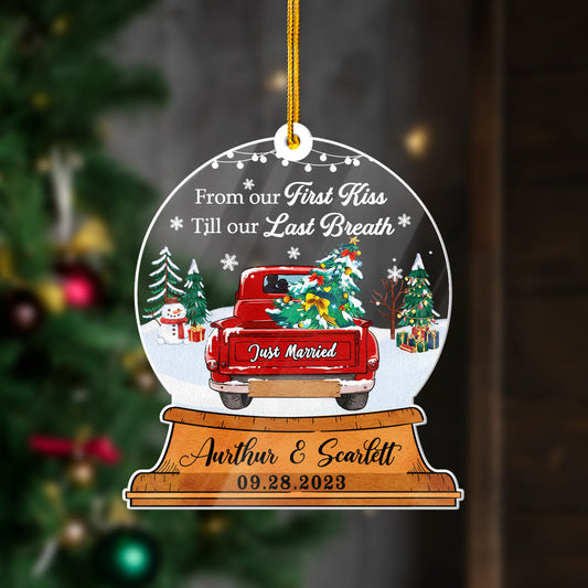Personalized Couple Acrylic Ornament From First Kiss Till Last Breath
