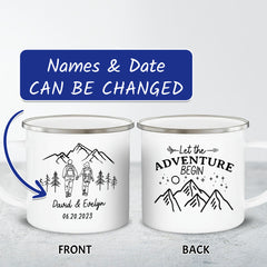 Personalized Couple Camping Mug Let the Adventure Begin