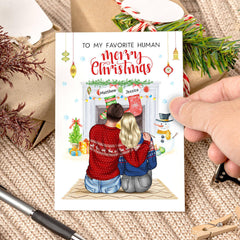 Personalized Couple Greeting Card Decorated With Christmas Atmosphere