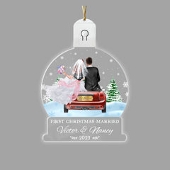 Personalized Couple Led Acrylic Ornament First Christmas Married