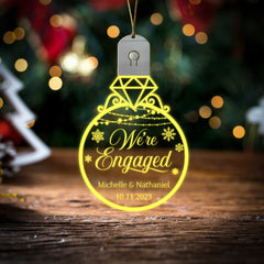 Personalized Couple Led Acrylic Ornament We'Re Engaged