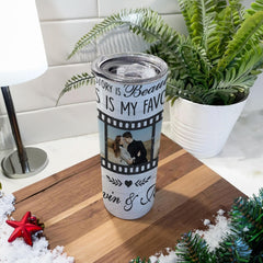 Personalized Couple Skinny Tumbler Love Story