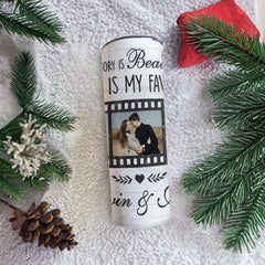 Personalized Couple Skinny Tumbler Love Story