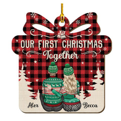 Personalized Couple Wood Ornament First Christmas Together