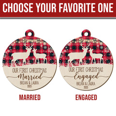 Personalized Couple Wood Ornament Happy First Christmas Together