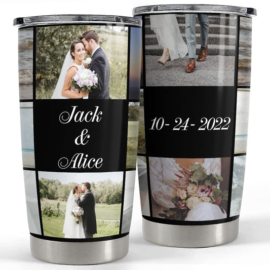 Personalized Custom Photo Tumbler For Couple Picture Collage