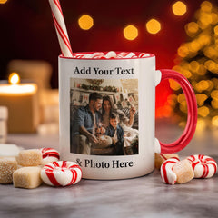 Personalized Custom Text + Photo Mug With Family Pictures