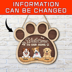 Personalized Dog Door Sign Welcome To Our Home