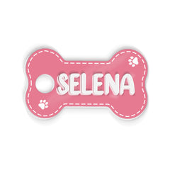 Personalized Dog Tumbler Name Tag With Colorful Bone Shape