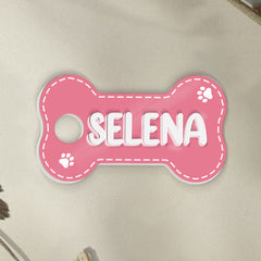Personalized Dog Tumbler Name Tag With Colorful Bone Shape
