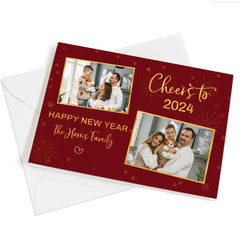 Personalized Family Greeting Card Cheers To 2024