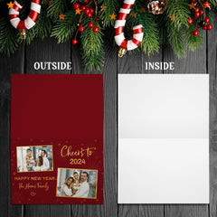 Personalized Family Greeting Card Cheers To 2024