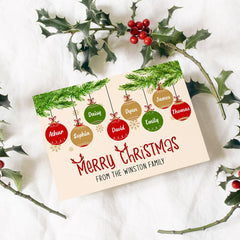 Personalized Family Greeting Card Decorated With Christmas Atmosphere