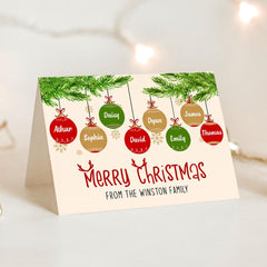 Personalized Family Greeting Card Decorated With Christmas Atmosphere