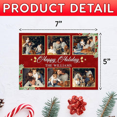 Personalized Family Greeting Card Decorated With Christmas Motifs