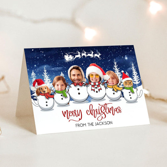 Personalized Family Greeting Card Decorated With Individual Faces