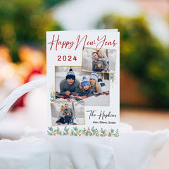 Personalized Family Greeting Card Happy New Year