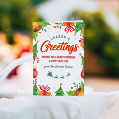 Personalized Family Greeting Card Wishing You A Merry Christmas
