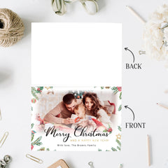Personalized Family Greeting Card With Happy Holiday