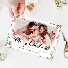 Personalized Family Greeting Card With Happy Holiday