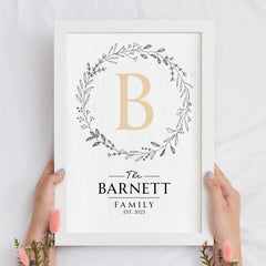 Personalized Family Poster Monogram Initial