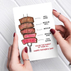 Personalized Father's Day Greeting Card Funny Beefsteak With Name