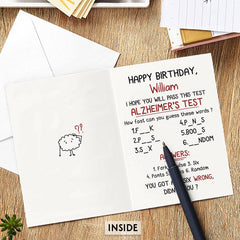 Personalized Funny Birthday Greeting Card Alzheimer Test