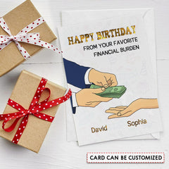 Personalized Funny Birthday Greeting Card Financial Burden