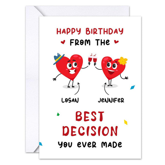 Personalized Funny Birthday Greeting Card For Couples Best Decision