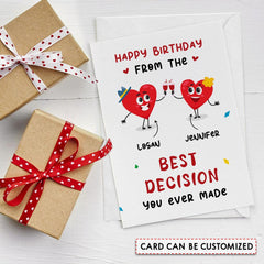 Personalized Funny Birthday Greeting Card For Couples Best Decision