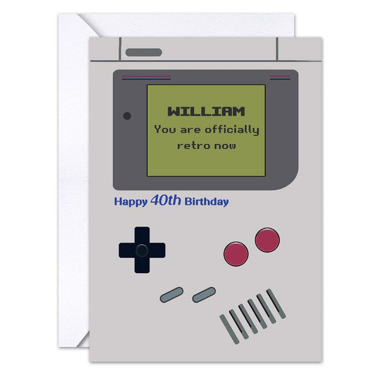 Personalized Funny Birthday Greeting Card Old Retro Gaming