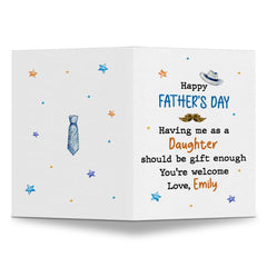 Personalized Funny Father's Day Greeting Card For Dad From Daughter