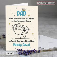 Personalized Funny Greeting Card For Dad