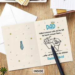 Personalized Funny Greeting Card For Dad
