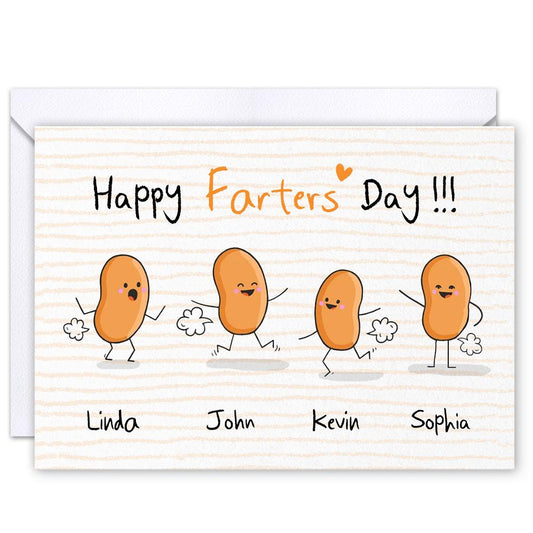 Personalized Funny Greeting Card For Dad From Children Funny Bean