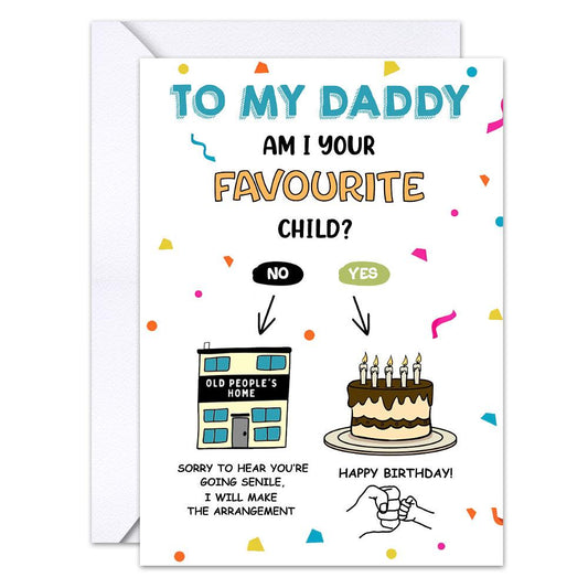 Personalized Funny Greeting Card For Daddy Your Favorite Child